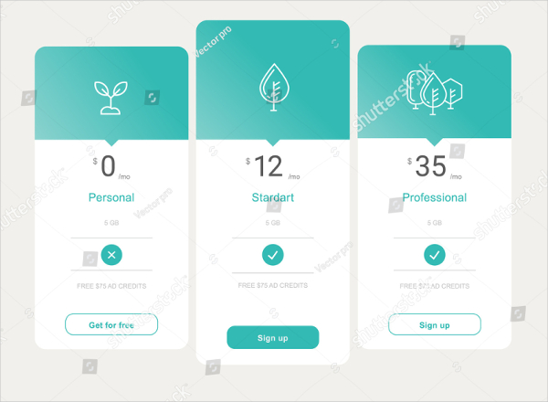 Price Table Design Template