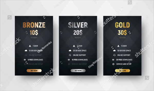 Pricing Table Premium Templates