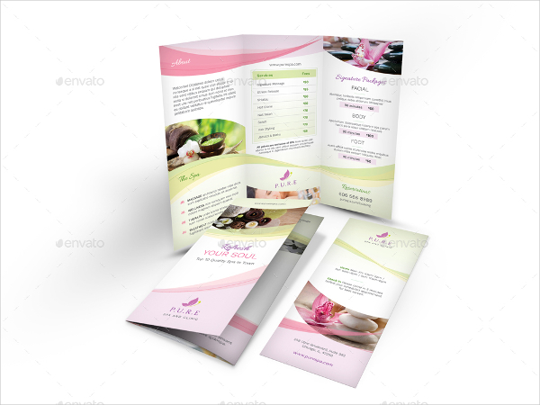 Spa Center Trifold Brochure Template