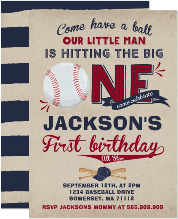 Baseball Birthday Invitation