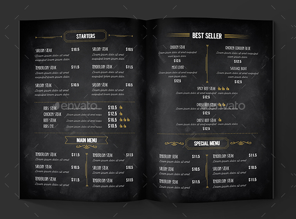 Blackboard Restaurant Menu Template