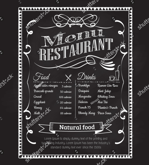 Blackboard Vintage Menu Template