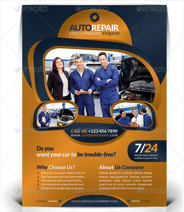 Car Professional Repair Flyer Template
