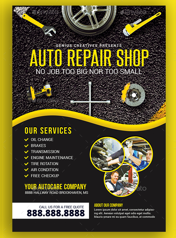 Creative Car Repair Shop Flyer Template
