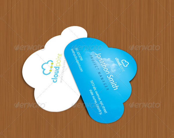 Cloud Die Cut Business Card