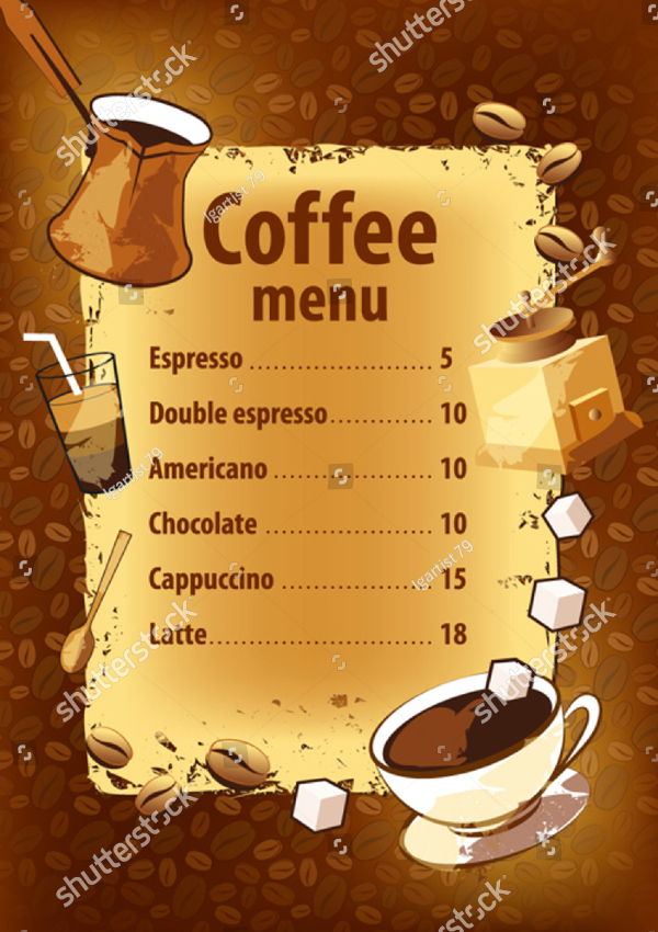Coffee Grinder Menu Template