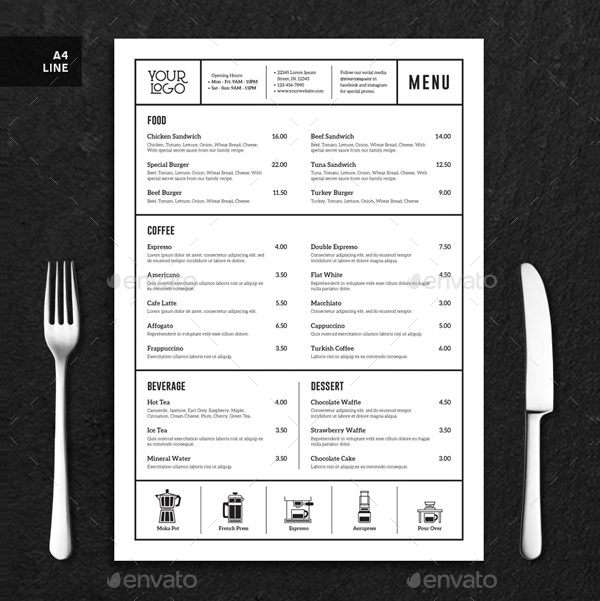 Coffee Menu Minimalist Template