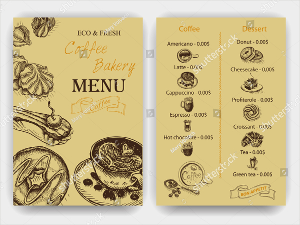 Coffee Bakery Menu Template