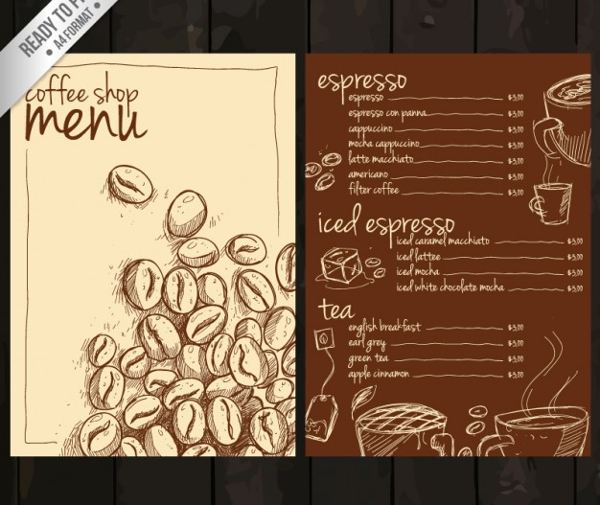 Free Hand Drawn Cafe Menu Template