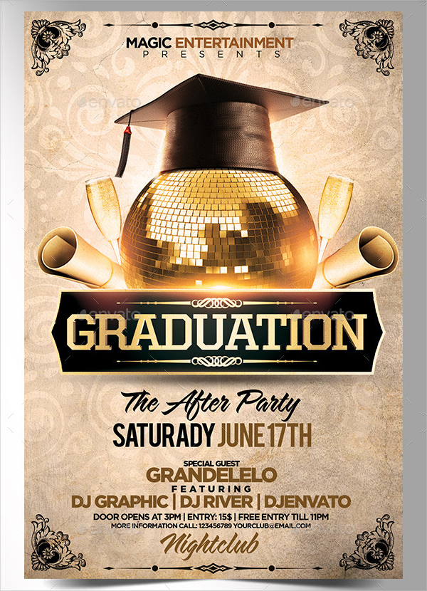 Graduation After Party Flyer Template
