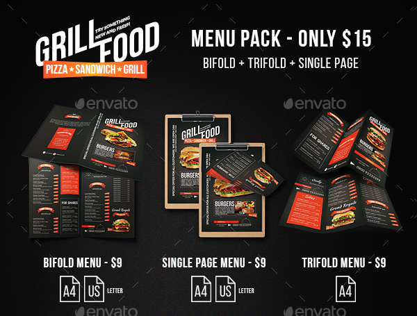 Grill BBQ Food Menu Bundle