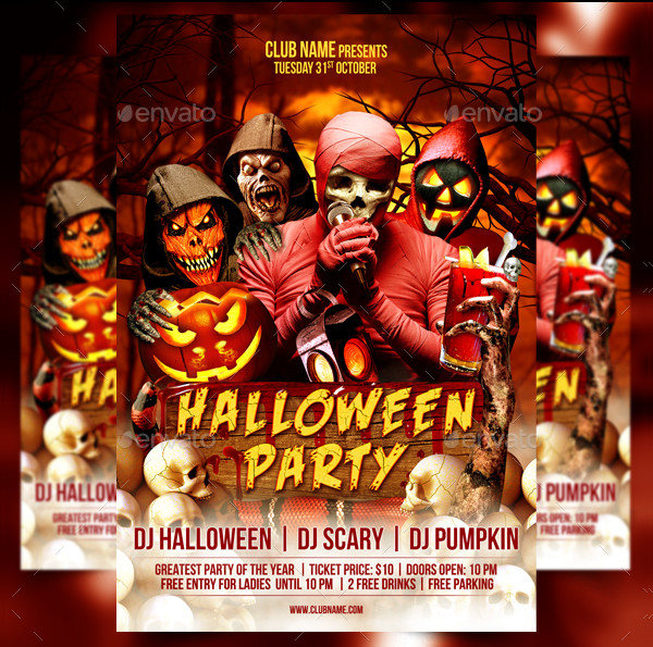 Halloween Party Celebration Flyer Template