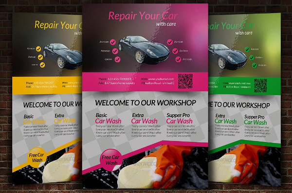 Modern Car Workshop Flyer Template
