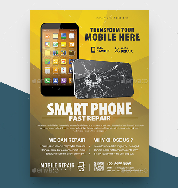 Modern Mobile Repair Service Flyer Template