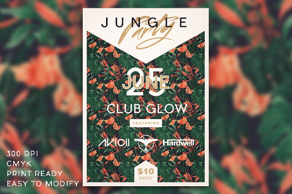 Simple Jungle Party Flyer