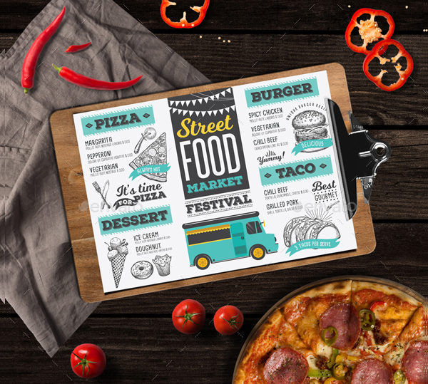 Street Food Market Menu Design Template