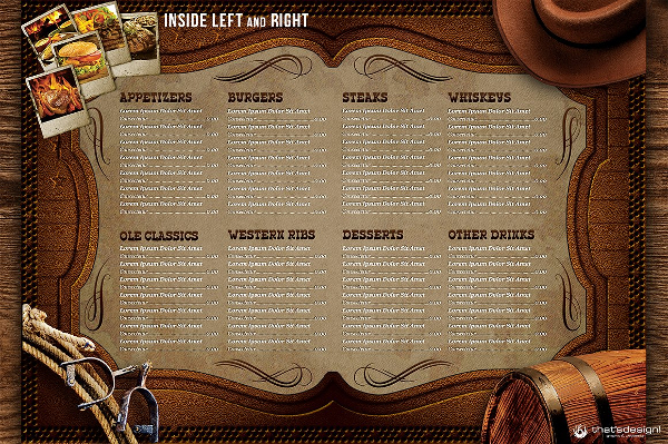 Restaurant Grill Menu Card Design