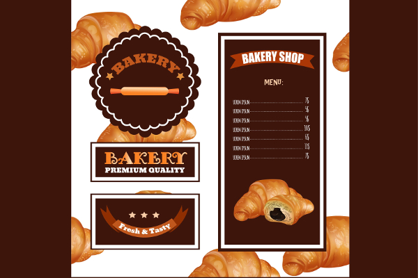 Bakery Menu Vector Flyer Template