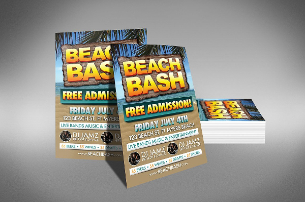 Summer Beach Bash Party Flyer Template