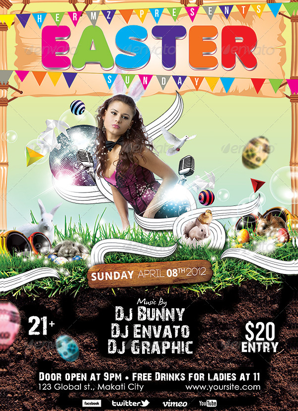 Easter Sound Poster Template