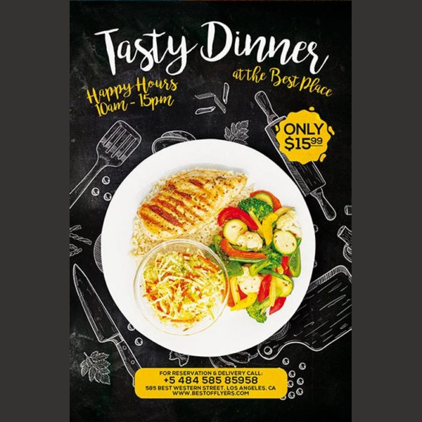 Free Restaurant Poster Design Template