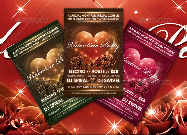 Love Sparks Valentine Flyer Template