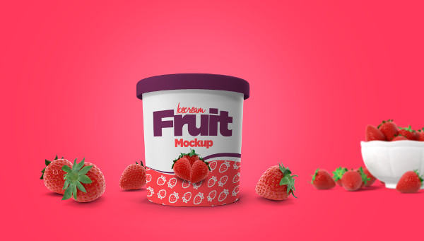 PSD Ice Cream Cup Mockup