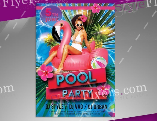 Pool Party Free PSD Flyer Template