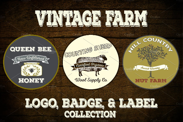 Rustic Vintage Farm Logo Vectors