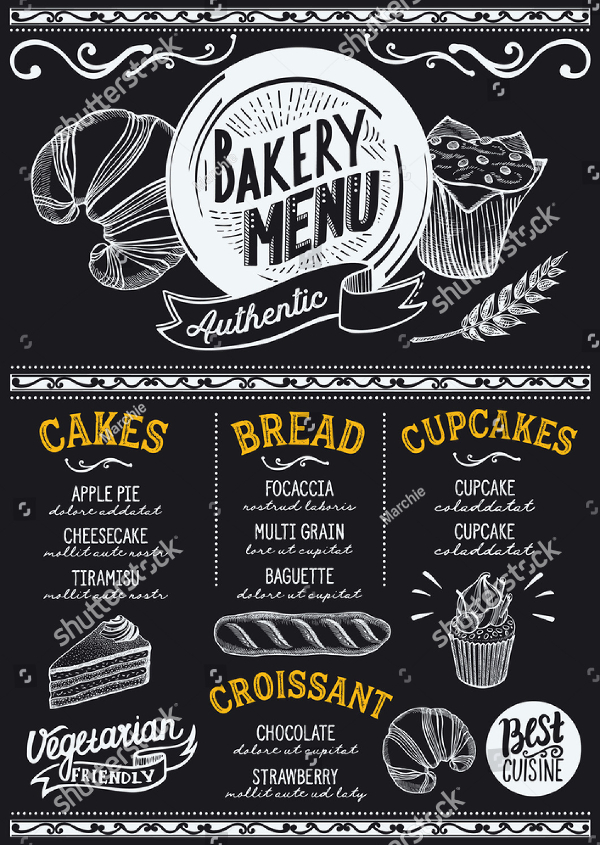 Simple Bakery Menu Flyer Template