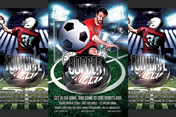 Soccer And Football Flyer Template