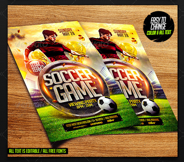 PSD Soccer Game Flyer Template