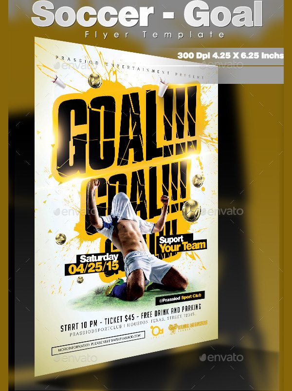 Soccer Goal Flyer Template Design