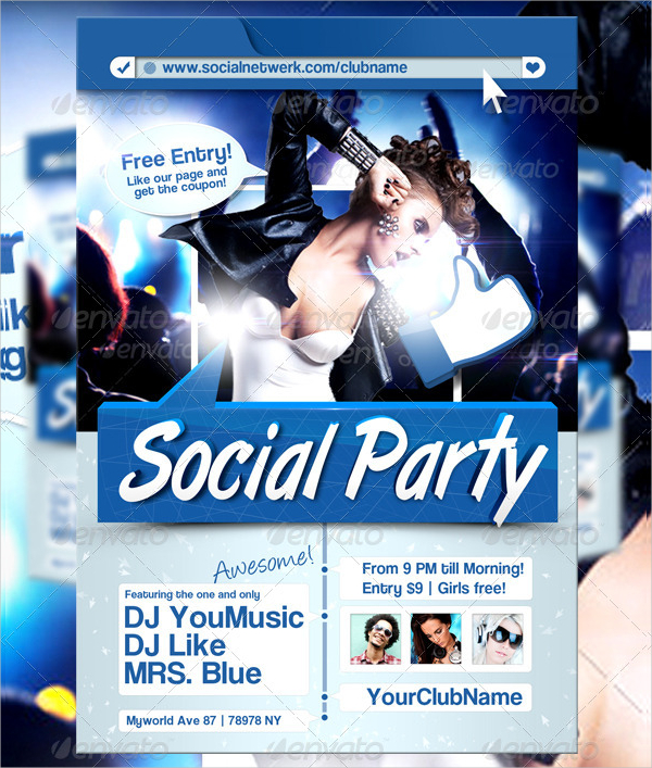 Social Media Party Flyer Template