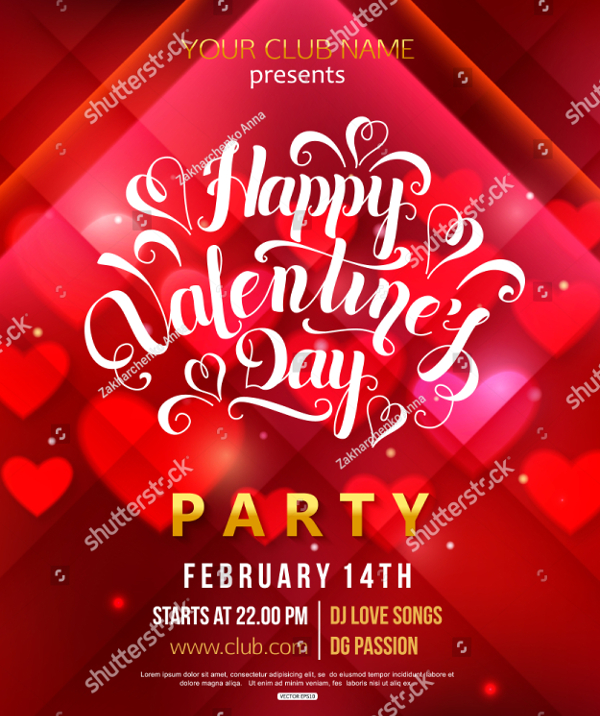Valentines Day Party Flyer Template