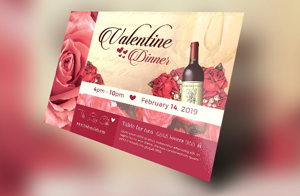 Valentine Day Dinner Flyer Template