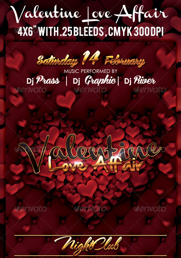 Valentines Night Club Flyer Template