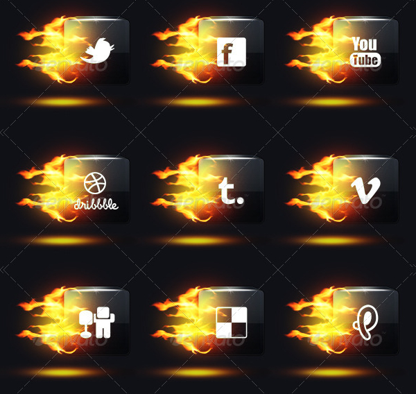 3D Glass Buttons Design Template