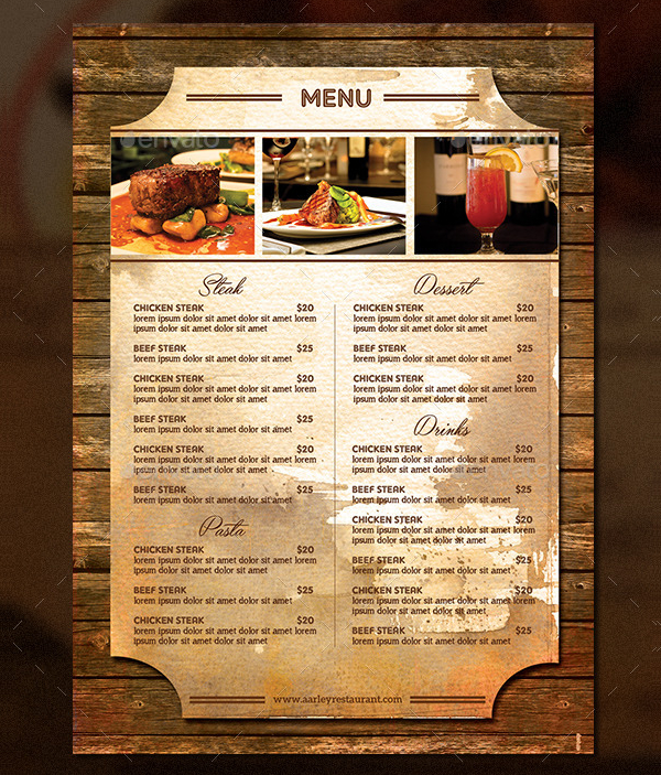 Abstract Vintage Menu Flyer