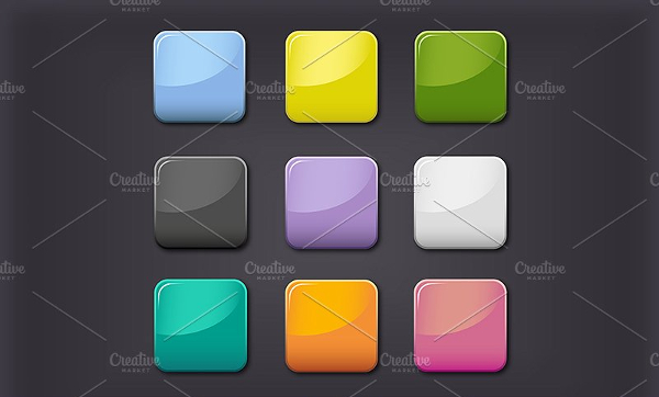 Beautiful Glass Design Buttons