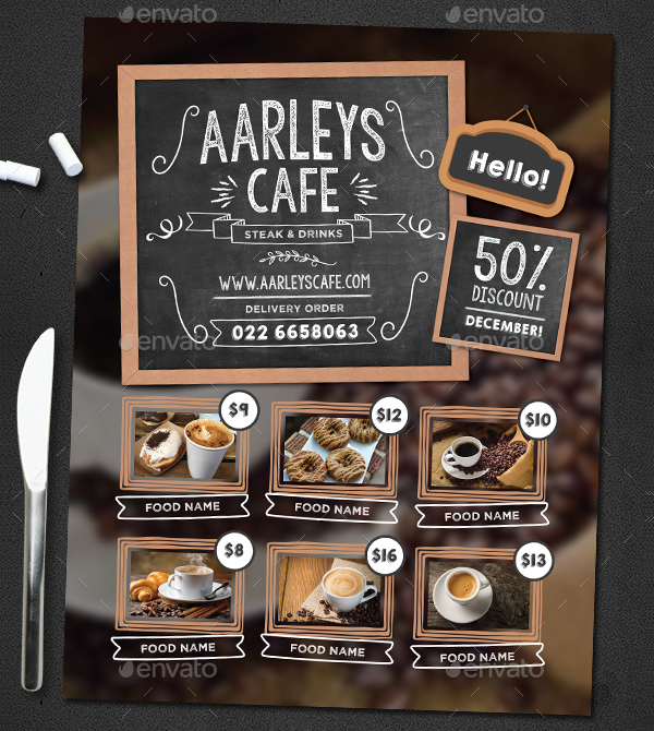 Cafe Food Flyer Templates
