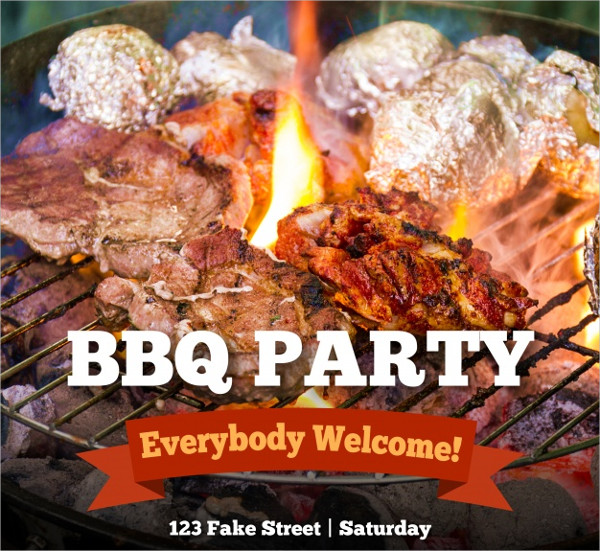 Barbecue Invitation, Template Free Vector