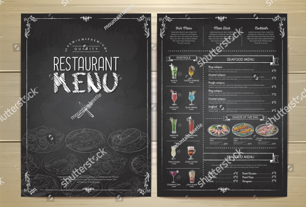 Chalk Drawing Restaurant Menu Design