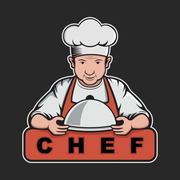Chef logo template design Free Vector