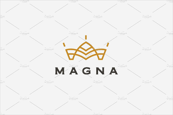 Crown Flower Line Logo Template