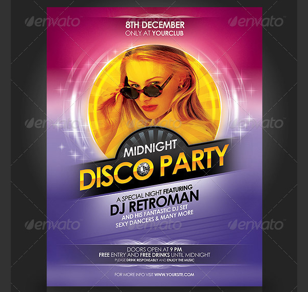 Disco Midnight Flyer Template