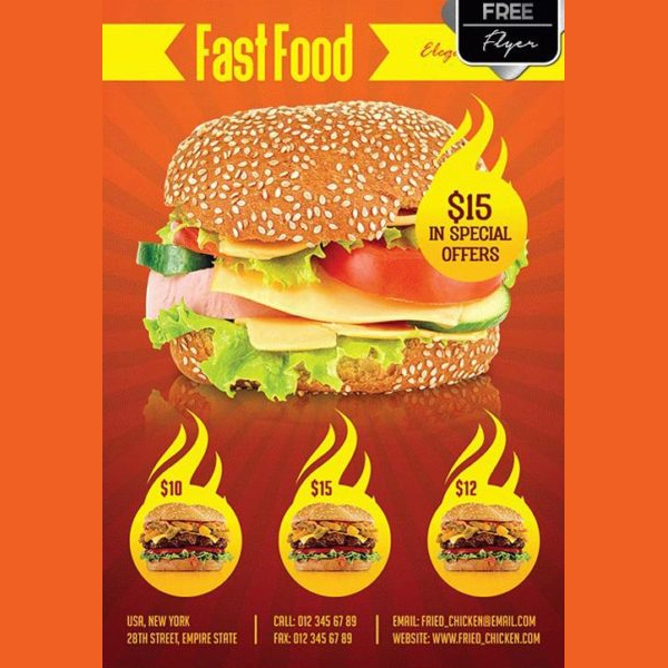 Fast Food Menu Free Flyer Template