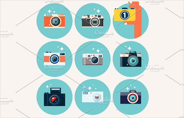 Flat Camera Icons Bundle