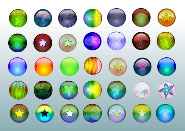 Glass Free Button Template Set