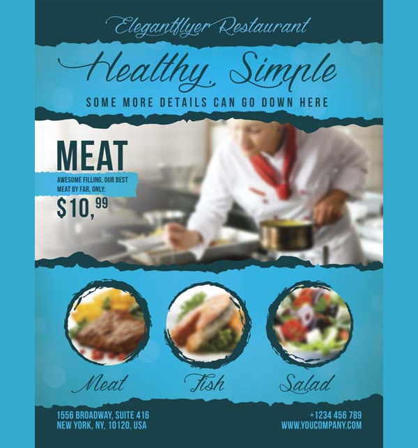 Free Restaurant Food PSD Flyer Template
